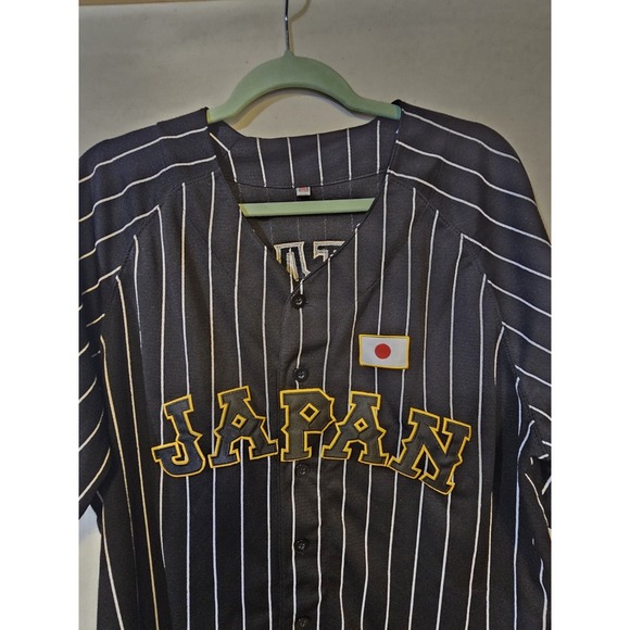 Shohei Ohtani Japan Baseball Jersey White/Black Pinstripes, Size XXL - Picture 2 of 10